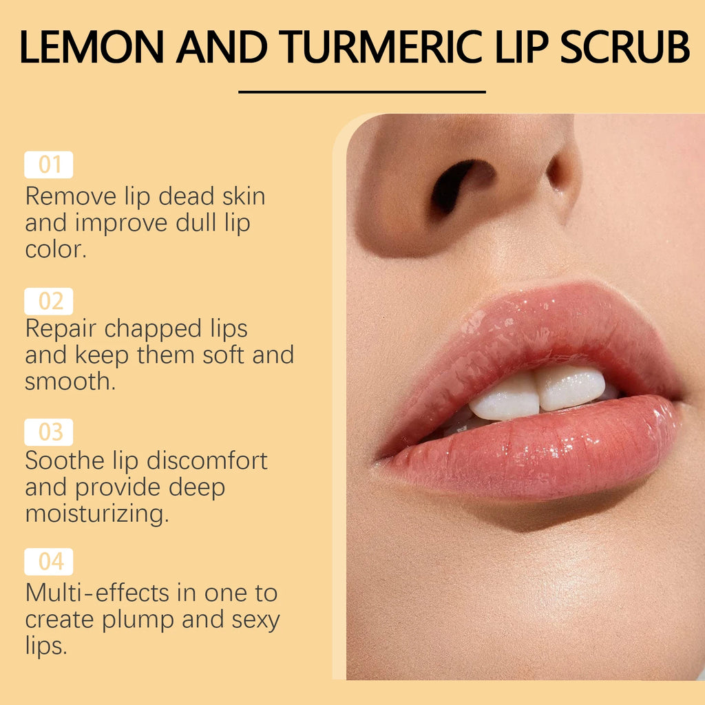 Hoygi Turmeric Lemon Lip Scrub – Exfoliating Moisturizing Balm Lip Scrub Balm SPOT
