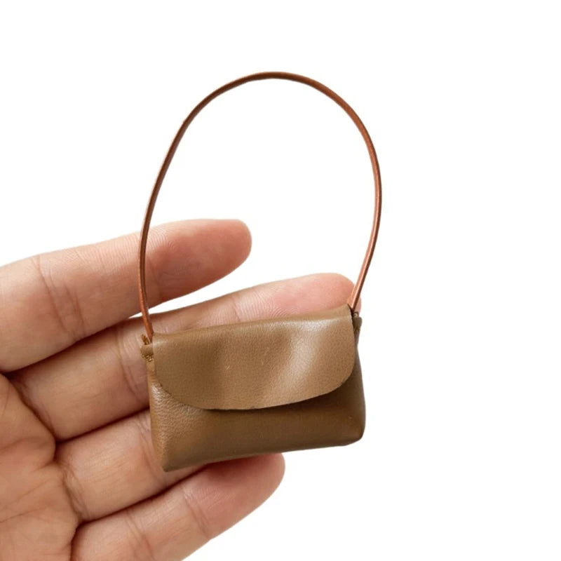 Miniature PU Leather Doll Handbag – 1/12 Scale Dollhouse Purse Doll Accessory SPOT