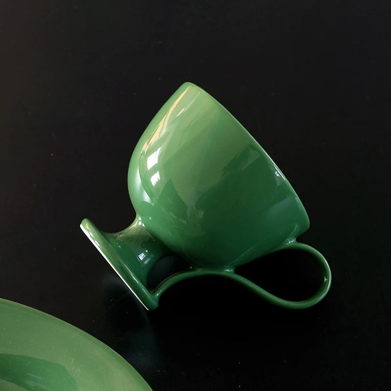 Tall Ceramic Coffee Mug – Green & Blue Porcelain Cup | Gift Ceramic Coffee Mug SPOT