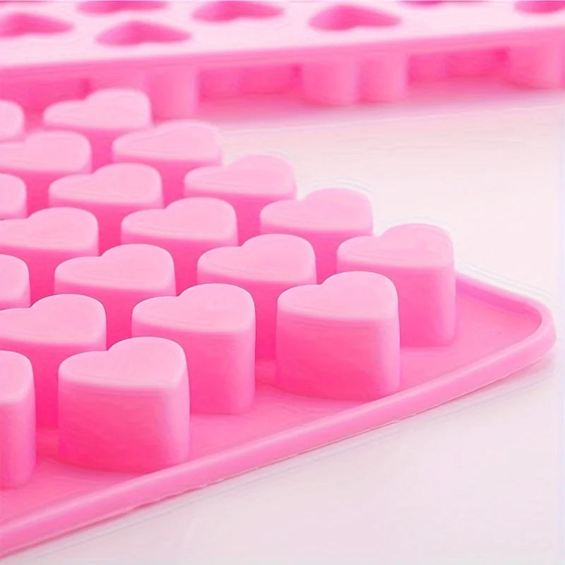 55-Cavity Heart Silicone Mold – Chocolate, Gummy & Candy Silicone Baking Mold SPOT
