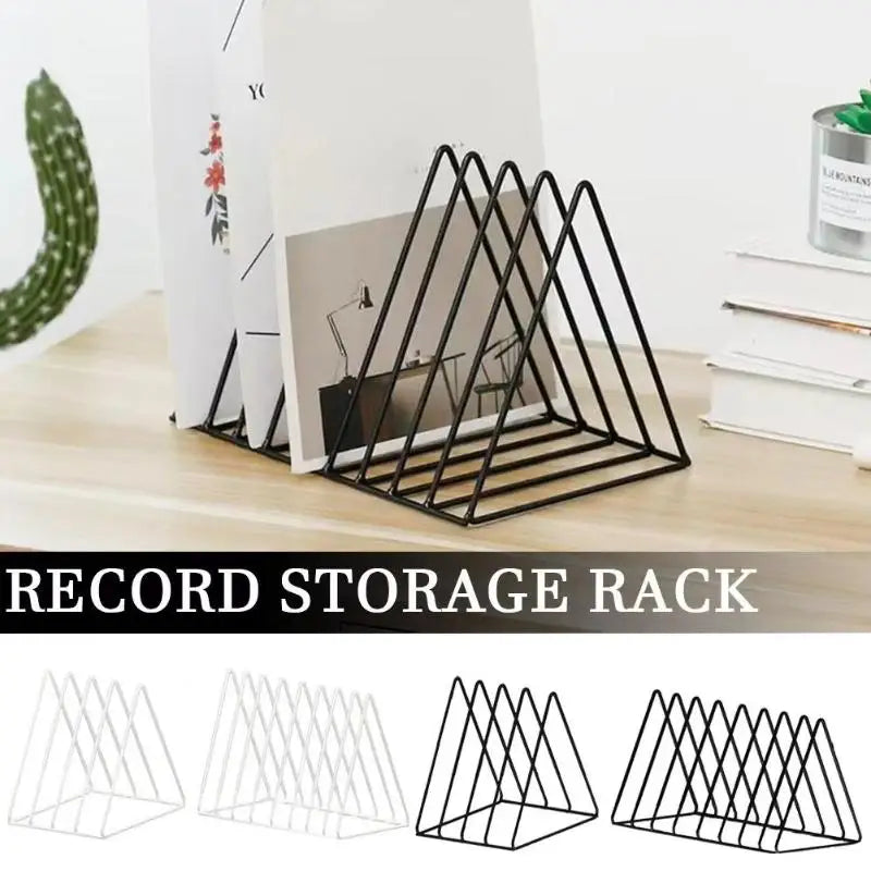 5 or 9-Grid Iron Desktop Book & Vinyl Record Storage Rack Desktop Storage Rack SPOT