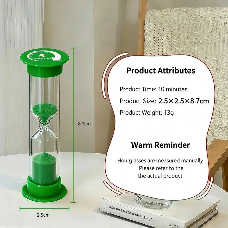 White Sand Hourglass Timer – Glass, 30 Sec to 10 Min Sand Hourglass Timer SPOT A5