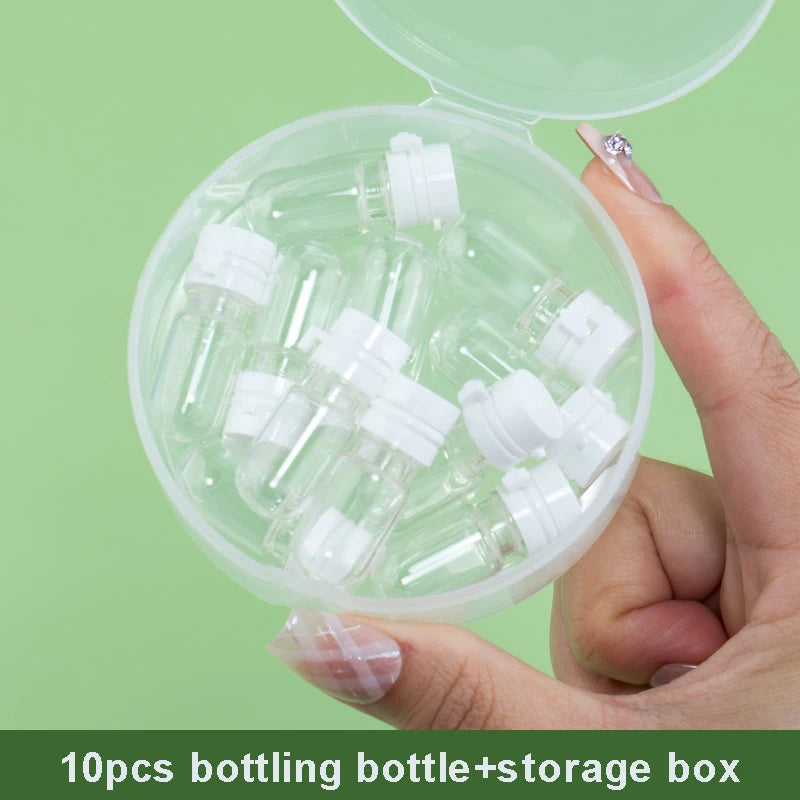 12-Pack Clear Leak-Proof Travel Bottles with Flip-Top & Box Travel Bottle Set SPOT Glass 10pcs 2ml