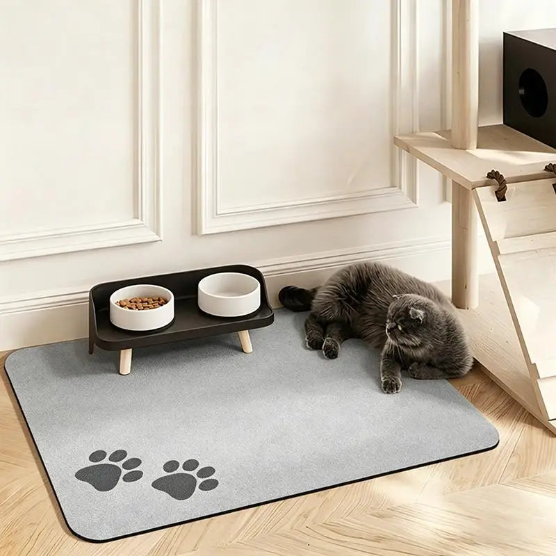 Absorbent Diatomaceous Pet Placemat – Non-Slip Food & Water Mat Pet Feeding Mat SPOT