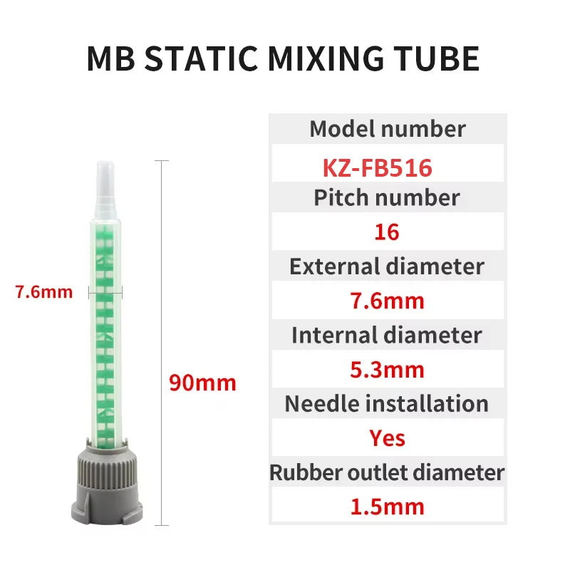 50-Pack 1:1 Epoxy Mixing Nozzles for 50ml AB Glue Cartridges Epoxy Mixing Nozzles SPOT KZ-FB516L 50PCS