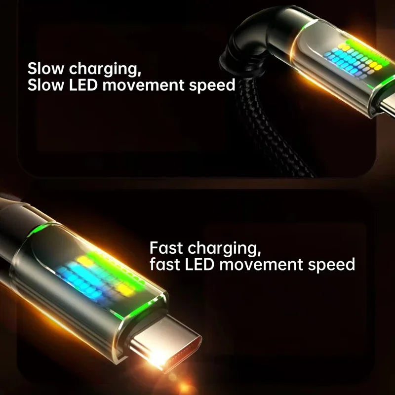 120W USB-C Fast Charging Cable 6A with LED Display | 6A USB-C Charging Cable SPOT