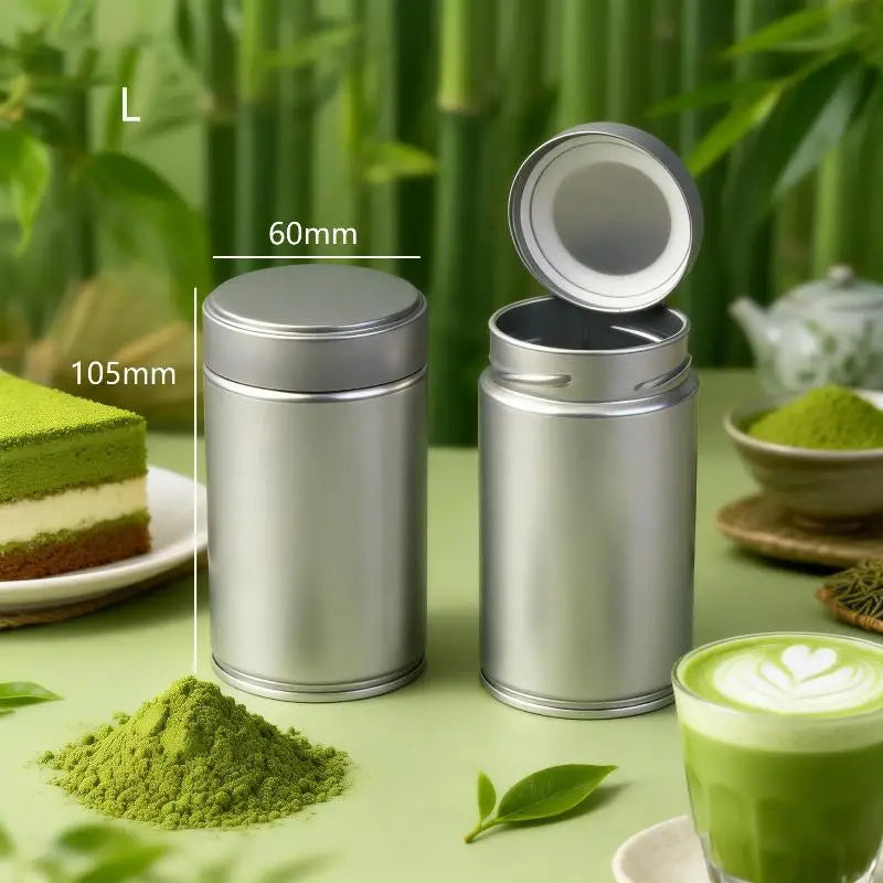 Mini Tinplate Matcha Powder Can – Airtight Tea & Spice Jar Airtight Storage Tin SPOT L