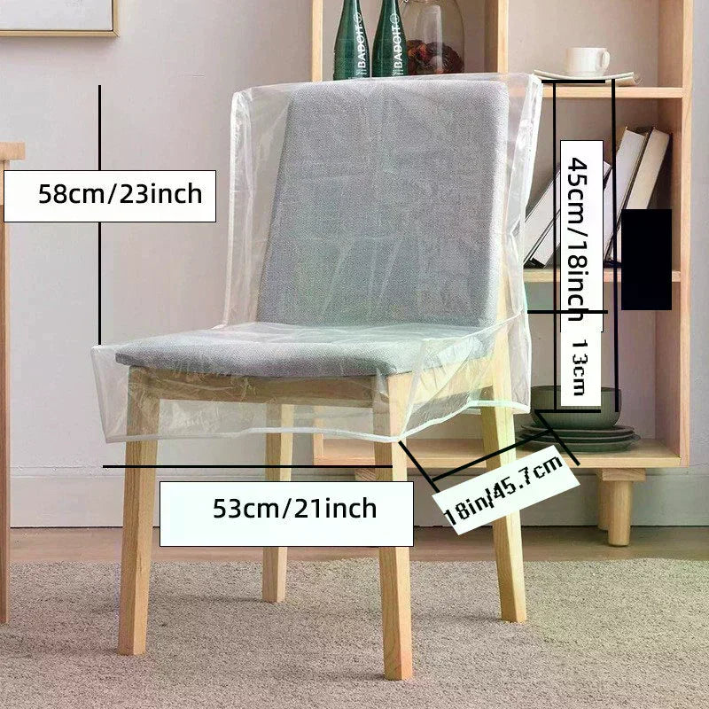 Transparent PVC Dining Chair Cover – Waterproof & Oil-Proof Chair Cover SPOT