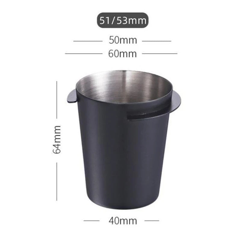 Stainless Steel Espresso Dosing Cup 51mm 58mm – Catch Cup Espresso Dosing Cup SPOT 5153mm Black
