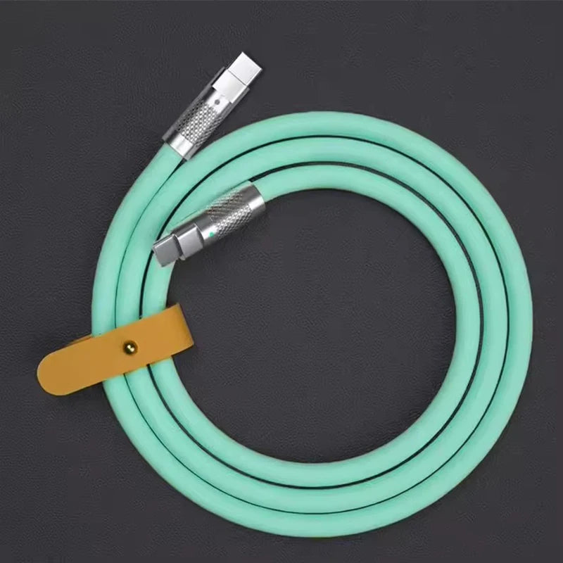 120W USB-C Fast Charge Liquid Silicone Cable – 1M, 1.5M, 2M USB-C Charging Cable SPOT green 1.5m
