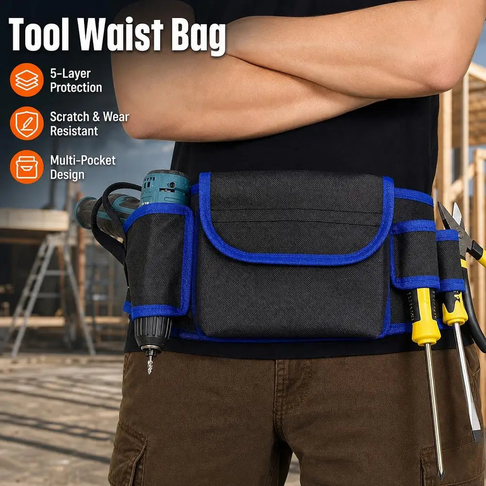 Electrician Tool Belt Pouch – Multi-Pocket Oxford Cloth Waist Bag Tool Belt Pouch SPOT