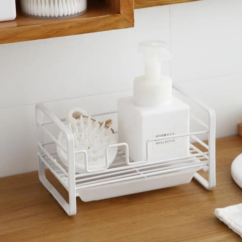 Metal Kitchen Sponge Holder with Removable Drain Tray Kitchen Sink Organizer SPOT