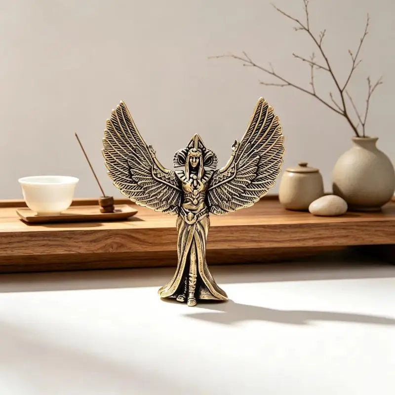 Vintage Brass Guardian Angel Statue – Desktop Figurine & Gift Decorative Figurine SPOT