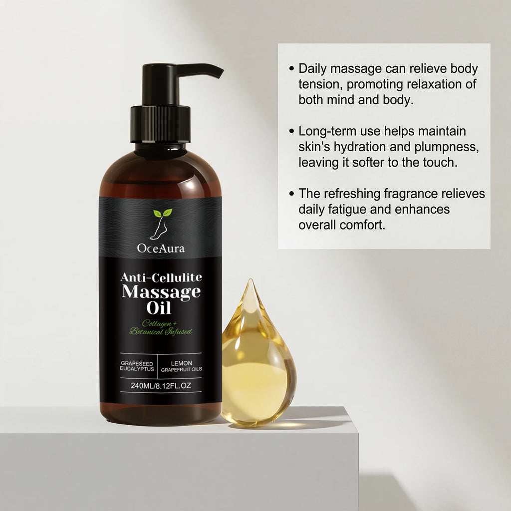 OceAura Collagen Firming Body Massage Oil 240ml – Dry Skin Firming Body Oil SPOT