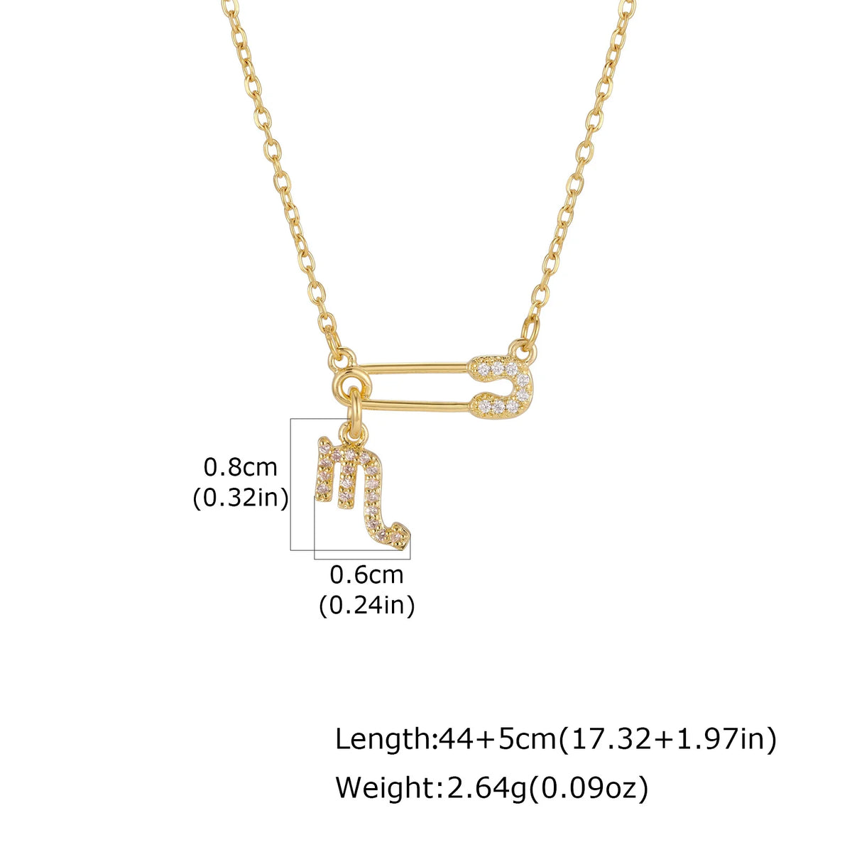 Zodiac CZ Pendant Necklace – Gold Plated Stainless Steel Pendant Necklace SPOT Scorpio-8