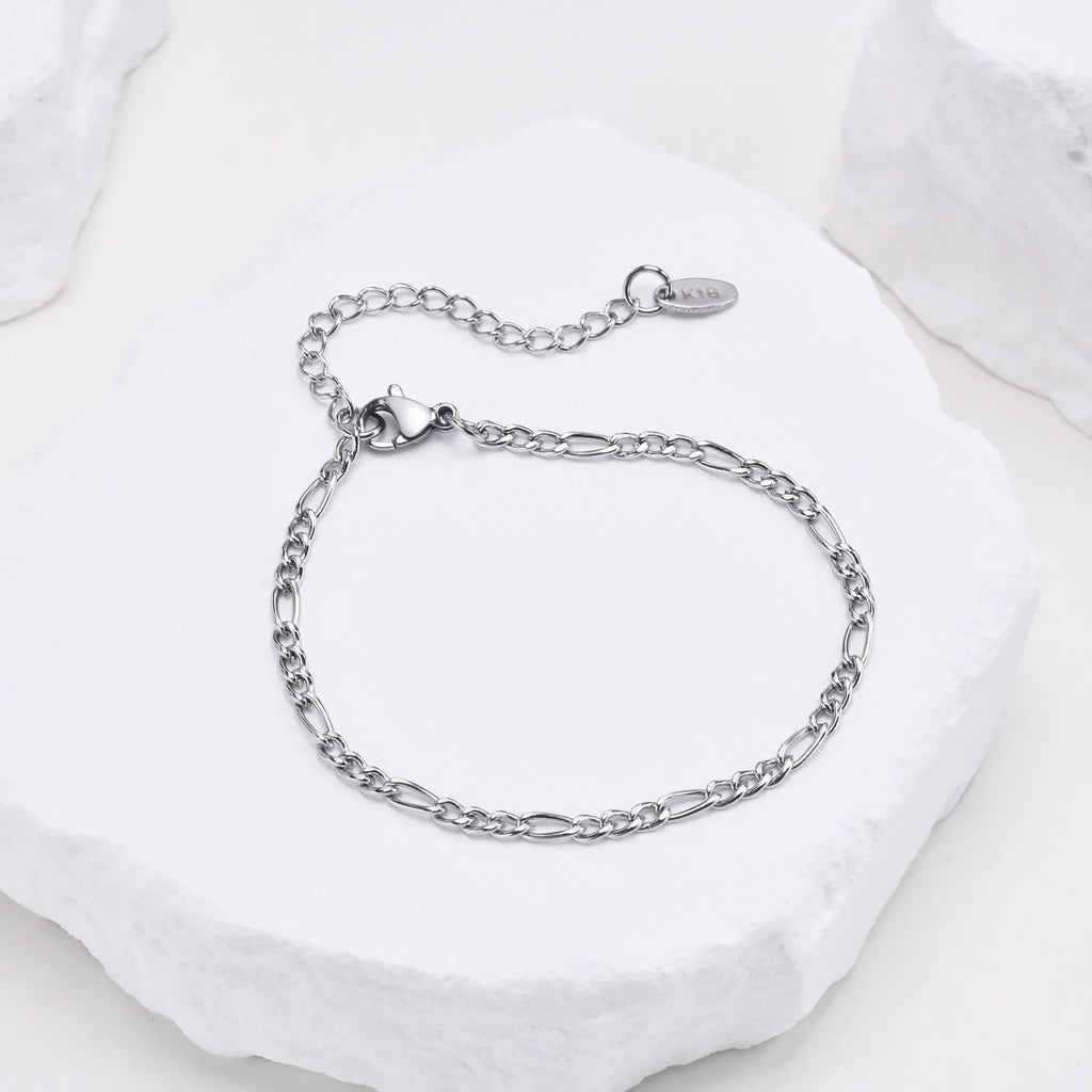 3mm Figaro Chain Bracelet – Gold & Silver Stainless Steel Women Chain Link Bracelet SPOT