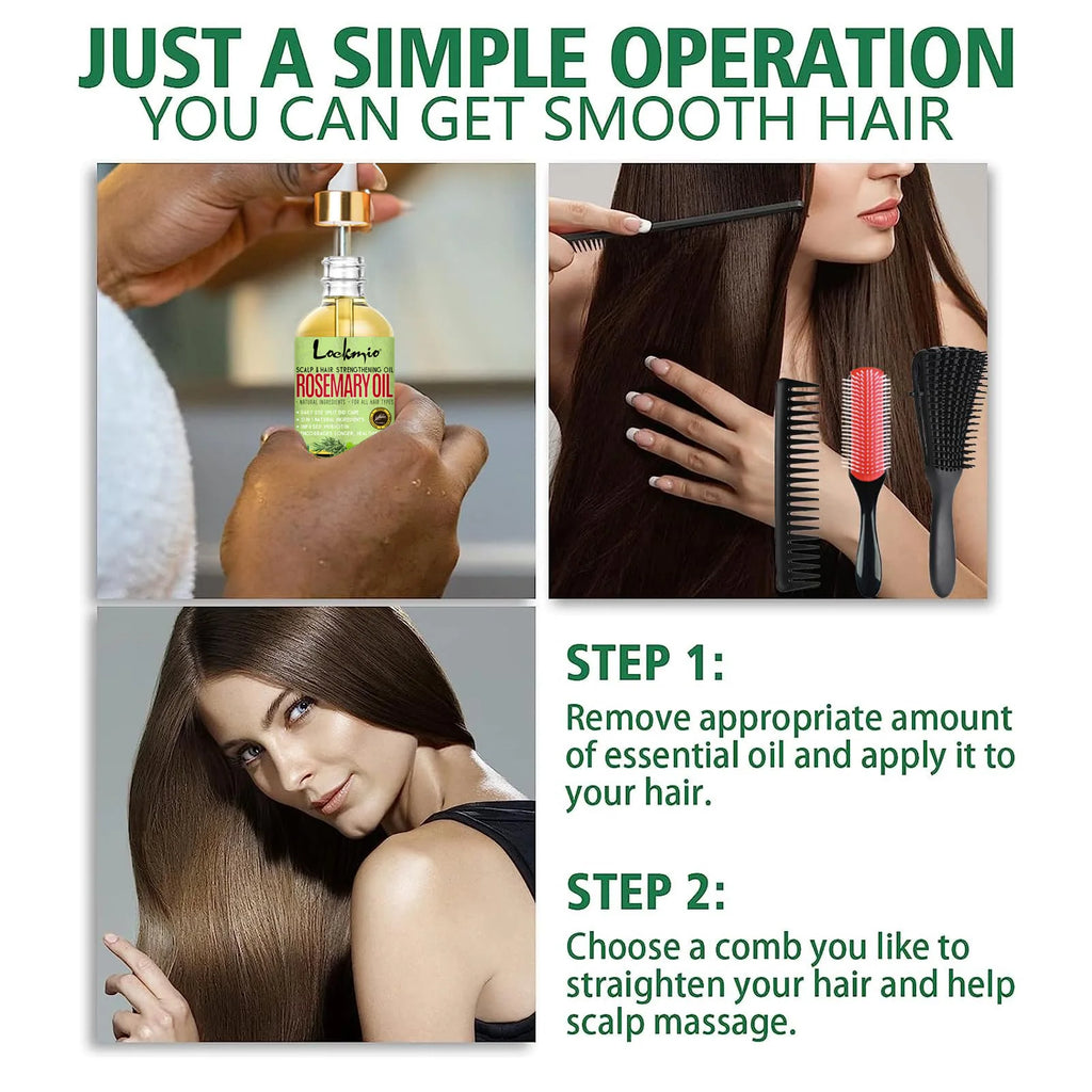 LOCKMIO Rosemary Hair Growth Oil & Detangling Brush Set Hair Care Set SPOT
