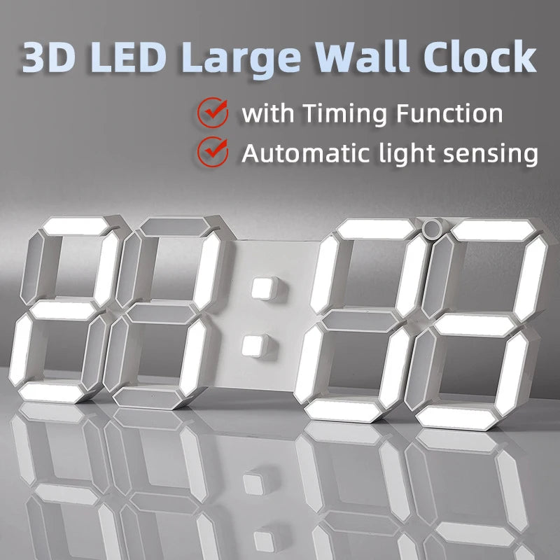 3D LED Large Digital Wall Clock with Remote Control LED Wall Clock SPOT