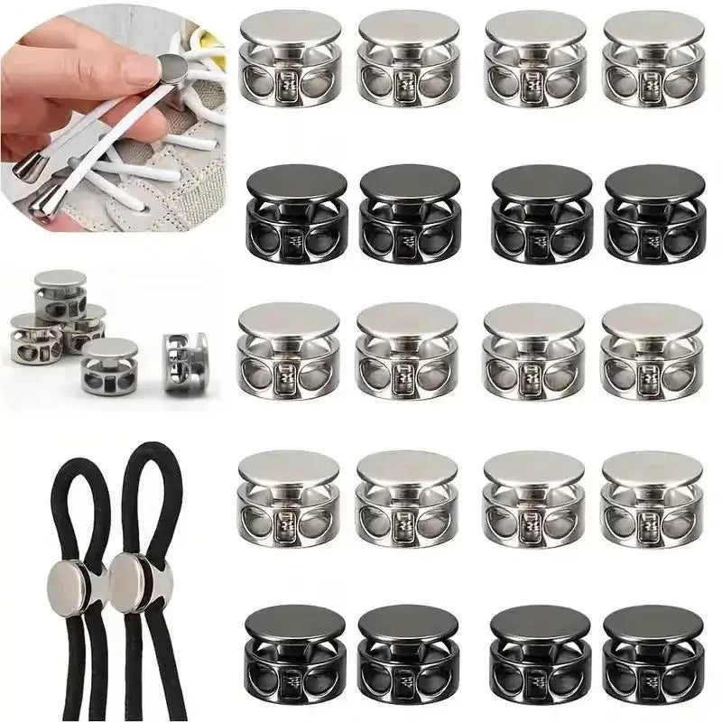 10-Pack Metal Double Hole Cord Locks – Drawstring Toggle Clips Cord Lock Toggles SPOT