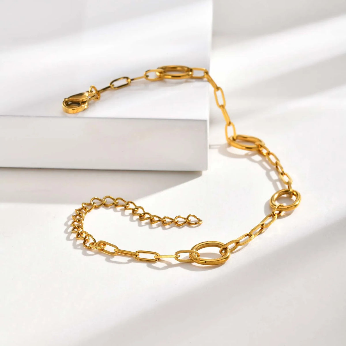 Geometric Stainless Steel Stack Chain Bracelet for Women Chain Link Bracelet SPOT