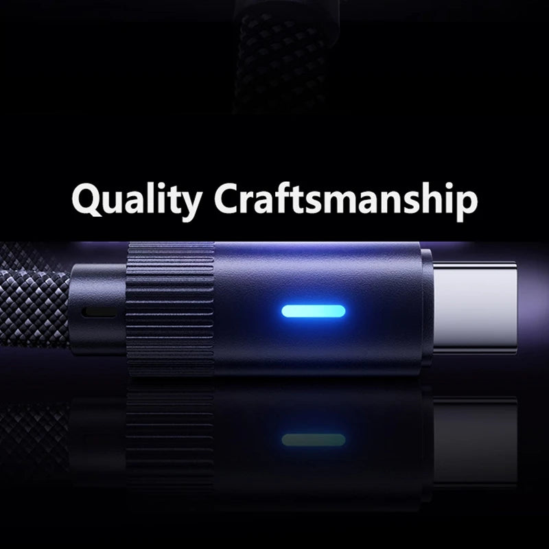 90° Dual USB-C Fast Charging Cable – Flat 5A iPhone & Android USB-C Charging Cable SPOT