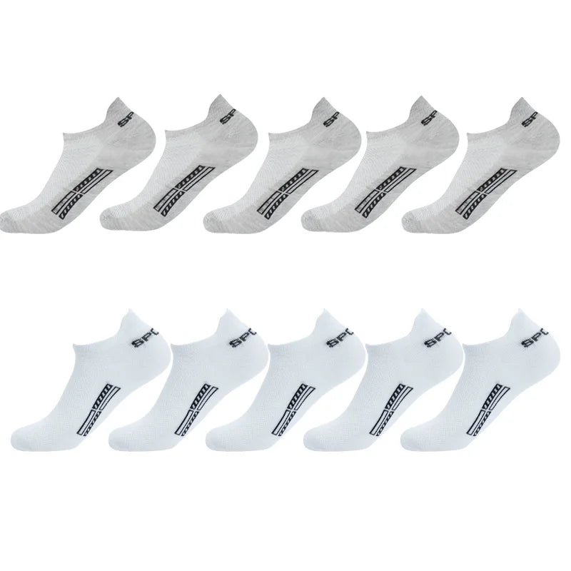 10-Pack Men's Breathable Mesh Ankle Socks – Low Cut Athletic Men's Ankle Socks SPOT style 10 One Size