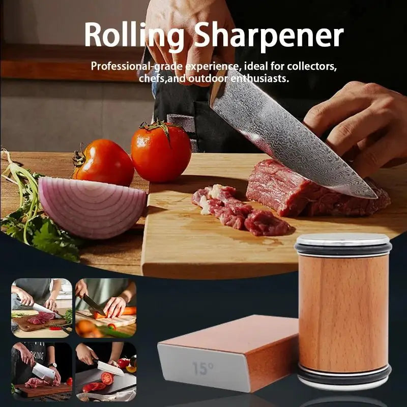 Double-Sided Diamond Roller Knife Sharpener 15 & 20 Degree Knife Sharpener SPOT