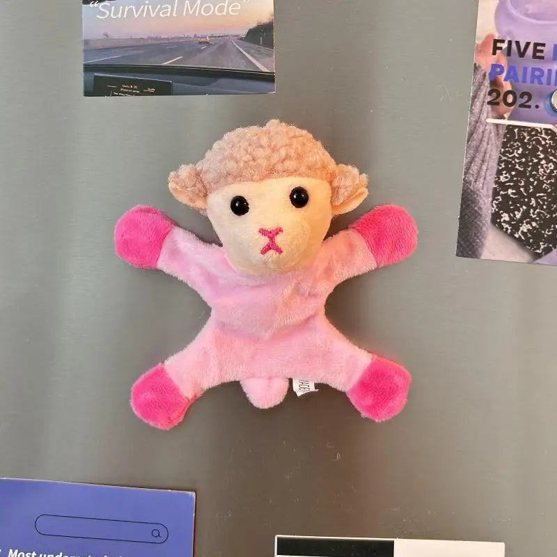 Fluffy Lamb Plush Fridge Magnet – Cute Sheep Decor & Gift Plush Fridge Magnet SPOT Pink