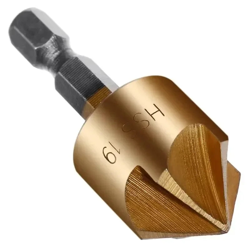 6-Pc Titanium Countersink Drill Bit Set – Hex Shank Countersink Drill Bits SPOT