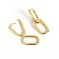 Geometric Oval Hoop & Drop Earrings – Gold, Nickel-Free Hoop Drop Earrings SPOT Default Title