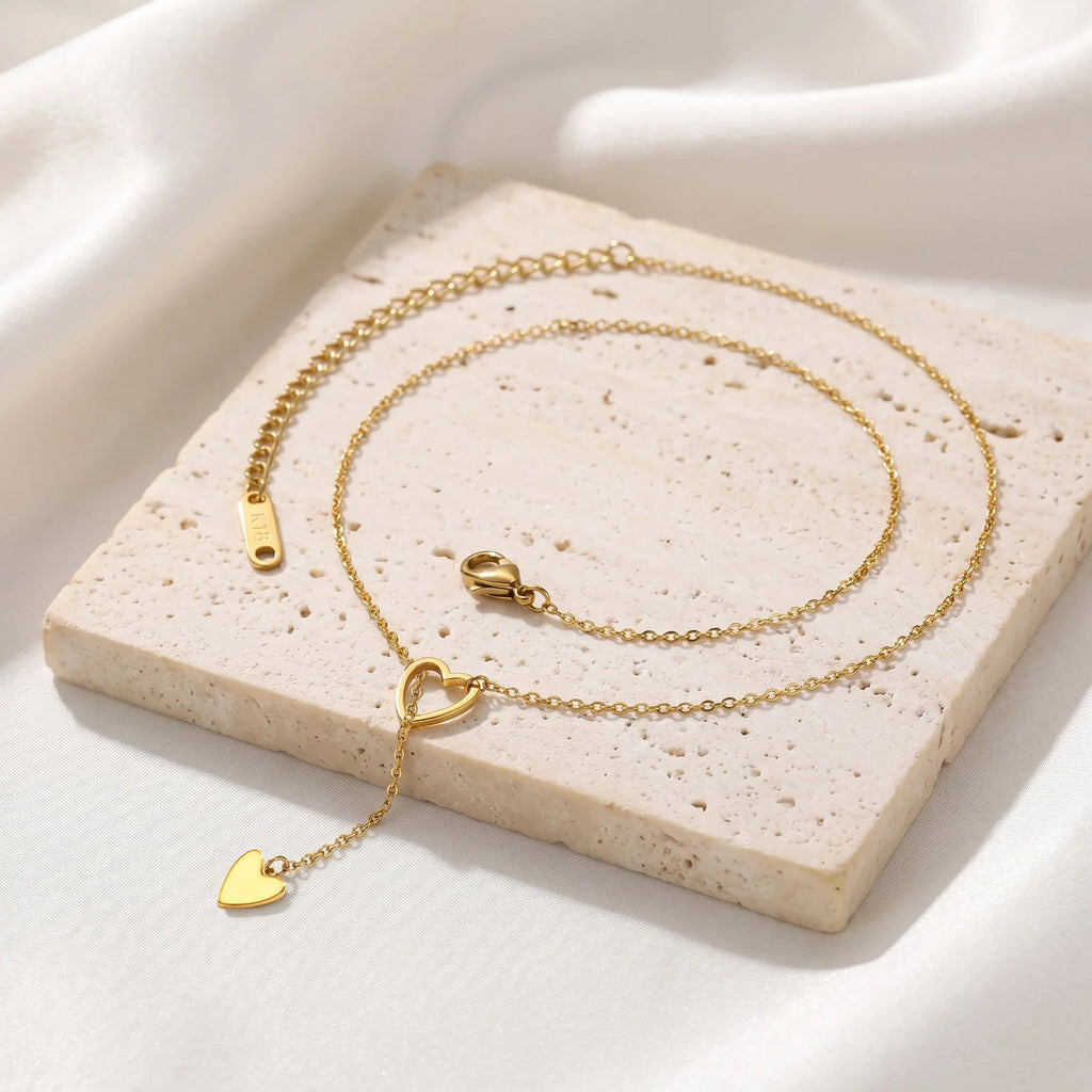 Heart Lariat Necklace – Hypoallergenic Stainless Steel Women Lariat Necklace SPOT
