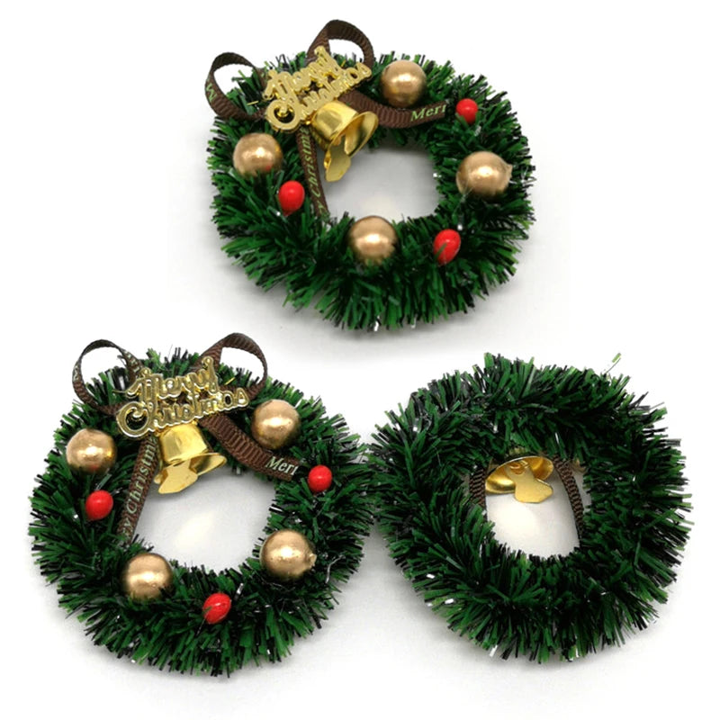 6cm Miniature Christmas Wreath – Dollhouse Holiday Decoration Dollhouse Accessory SPOT