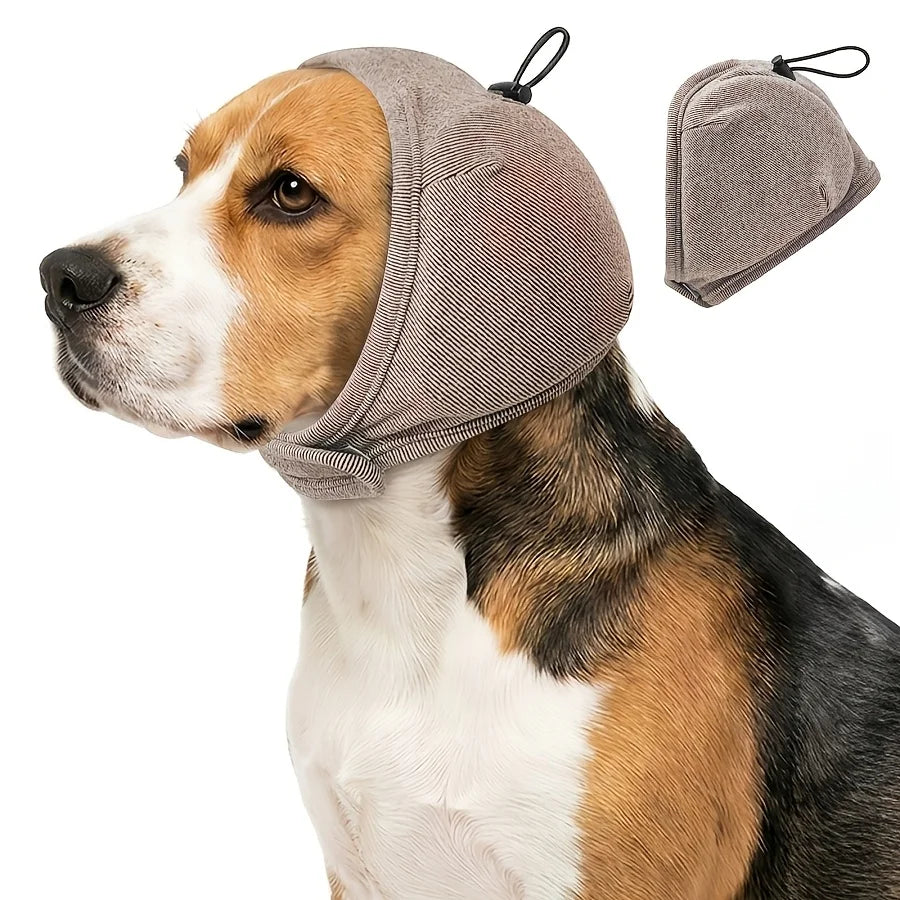 Adjustable Calming Dog Hat – Elastic Ear Muffs & Hoodie Dog Hat & Hoodie SPOT coffee L