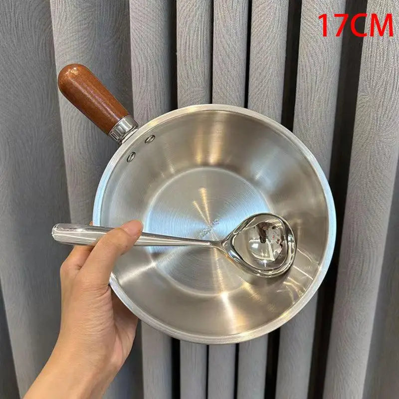 Stainless Steel Mini Saucepot with Lid, Spoon & Wood Handle Mini Saucepot SPOT 17CM