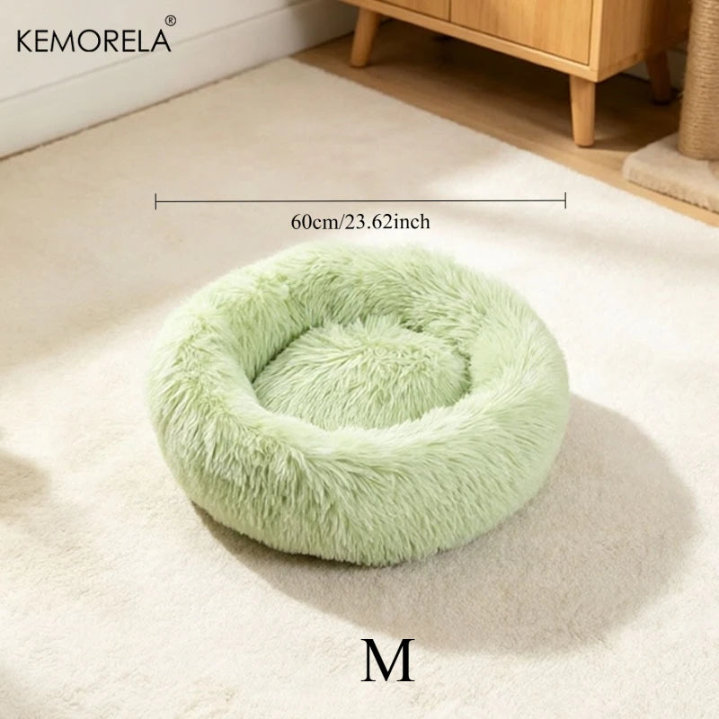 Ultra Soft Plush Dog & Cat Bed – Washable Pet Sleeping Bed Plush Pet Bed SPOT Green M 60cm
