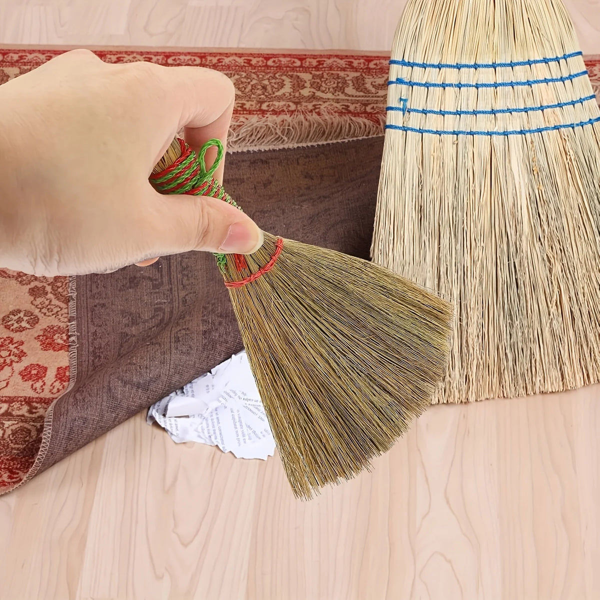 Handheld Broom with Woven Bristles – Portable Mini Sweeper Handheld Broom SPOT