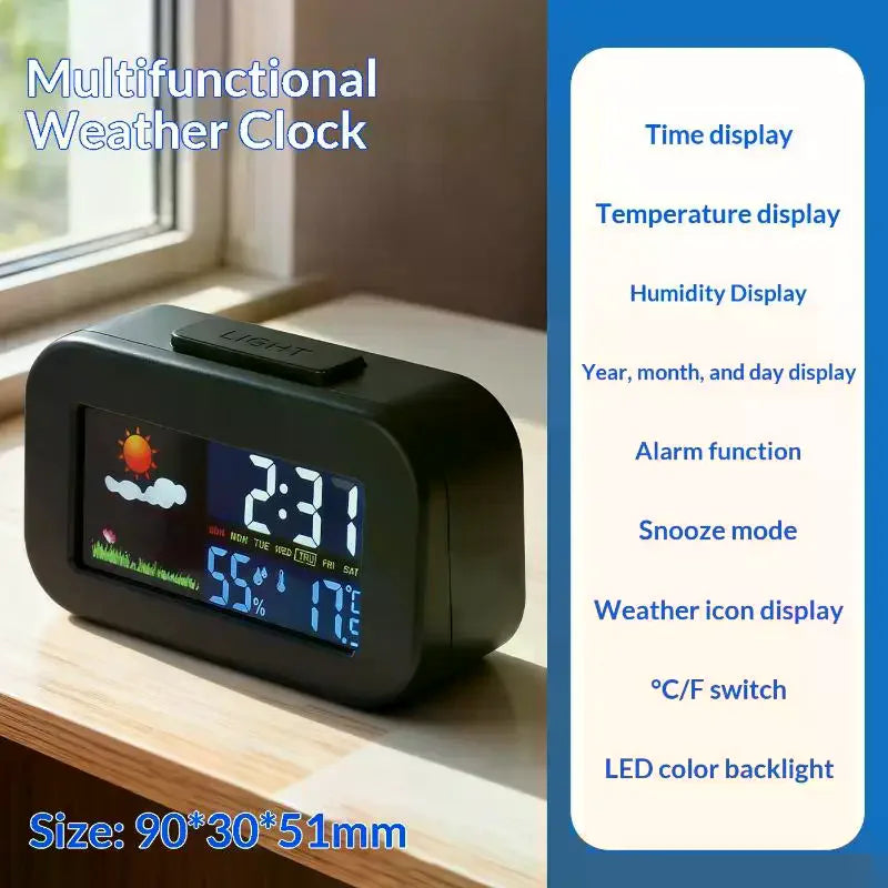 Weather Station Clock – Color Display, Temp & Humidity Monitor Weather Station Clock SPOT