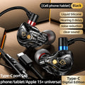 VIKEFON Wired Gaming Earphones 10mm HiFi In-Ear with Mic Wired Gaming Earphones SPOT Tpye C