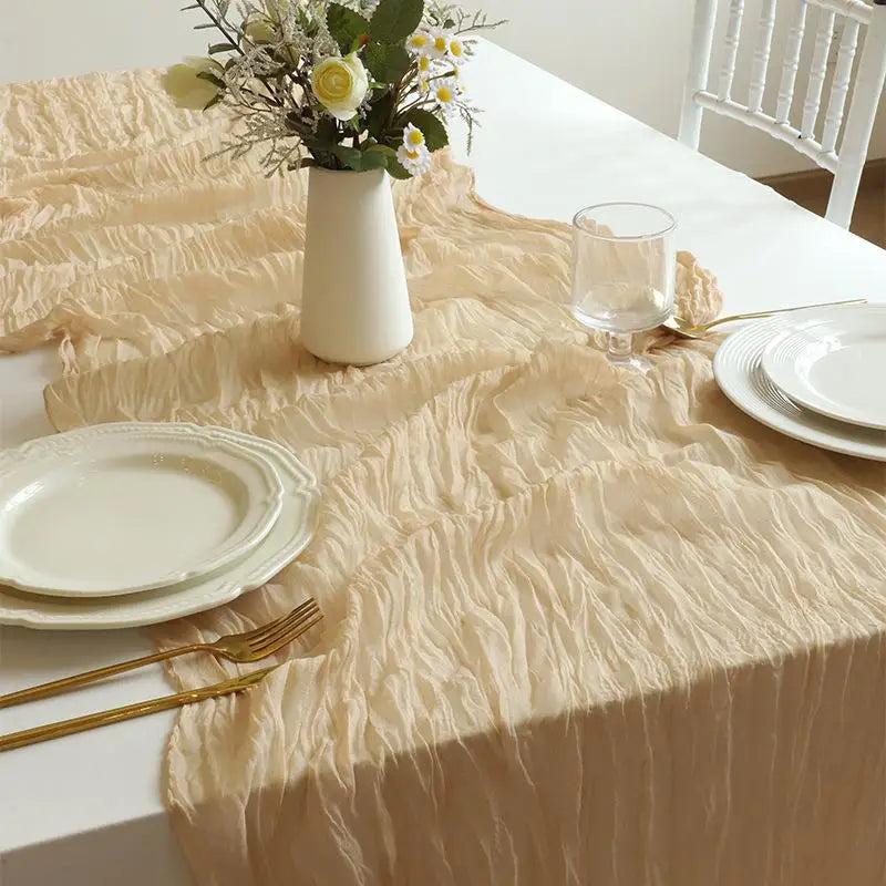 Boho Cheesecloth Table Runner – Wedding & Party Décor 90–400cm Table Runner SPOT J 90X300CM