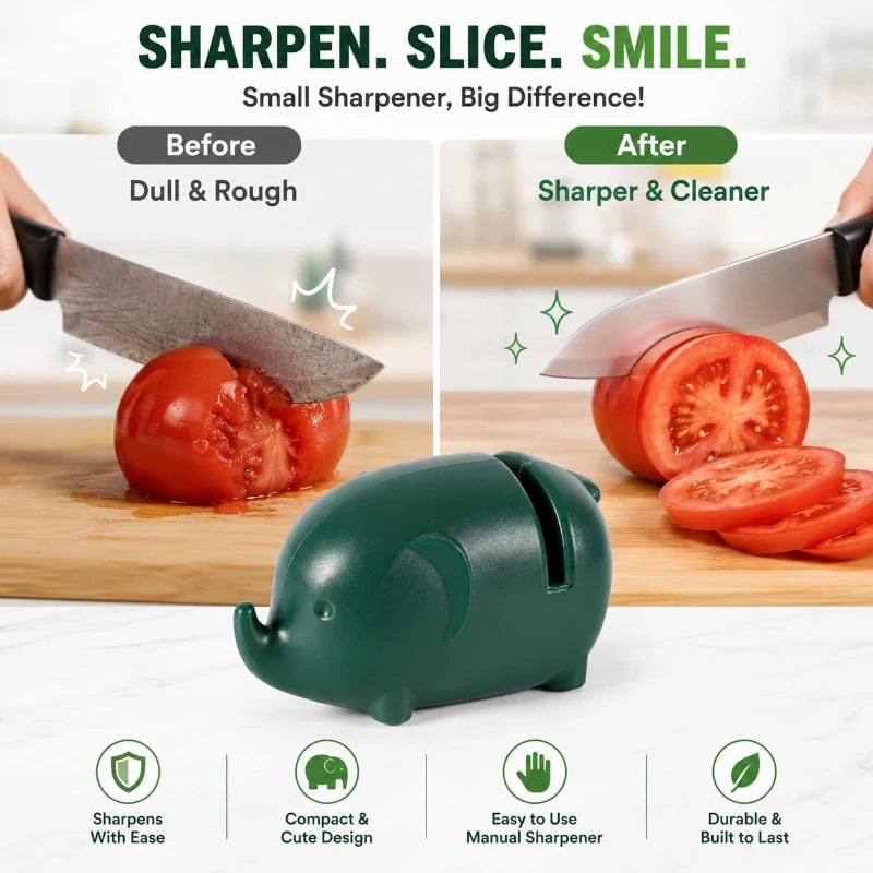2-Pack Elephant Knife Sharpener – Manual Kitchen Sharpener Manual Knife Sharpener SPOT