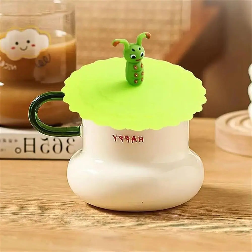 3-Pack Silicone Cup Lids 10cm – Reusable Cartoon Mug Covers Silicone Cup Lids SPOT
