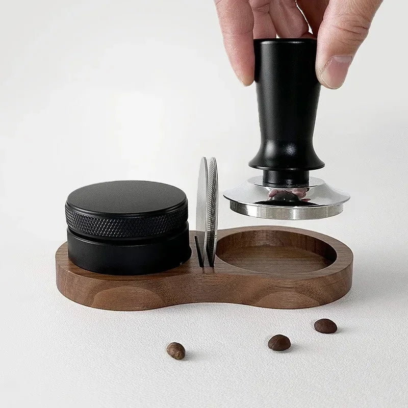 Walnut Wood Coffee Tamper Mat Station Stand 51/53/58MM Coffee Tamper Station SPOT