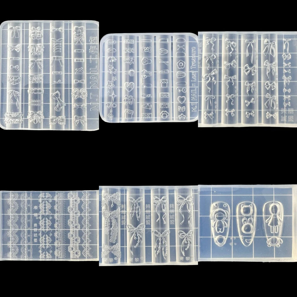 3D Silicone Nail Mold – Bowknot, Flower, Heart & Lace DIY Nail Art Mold SPOT