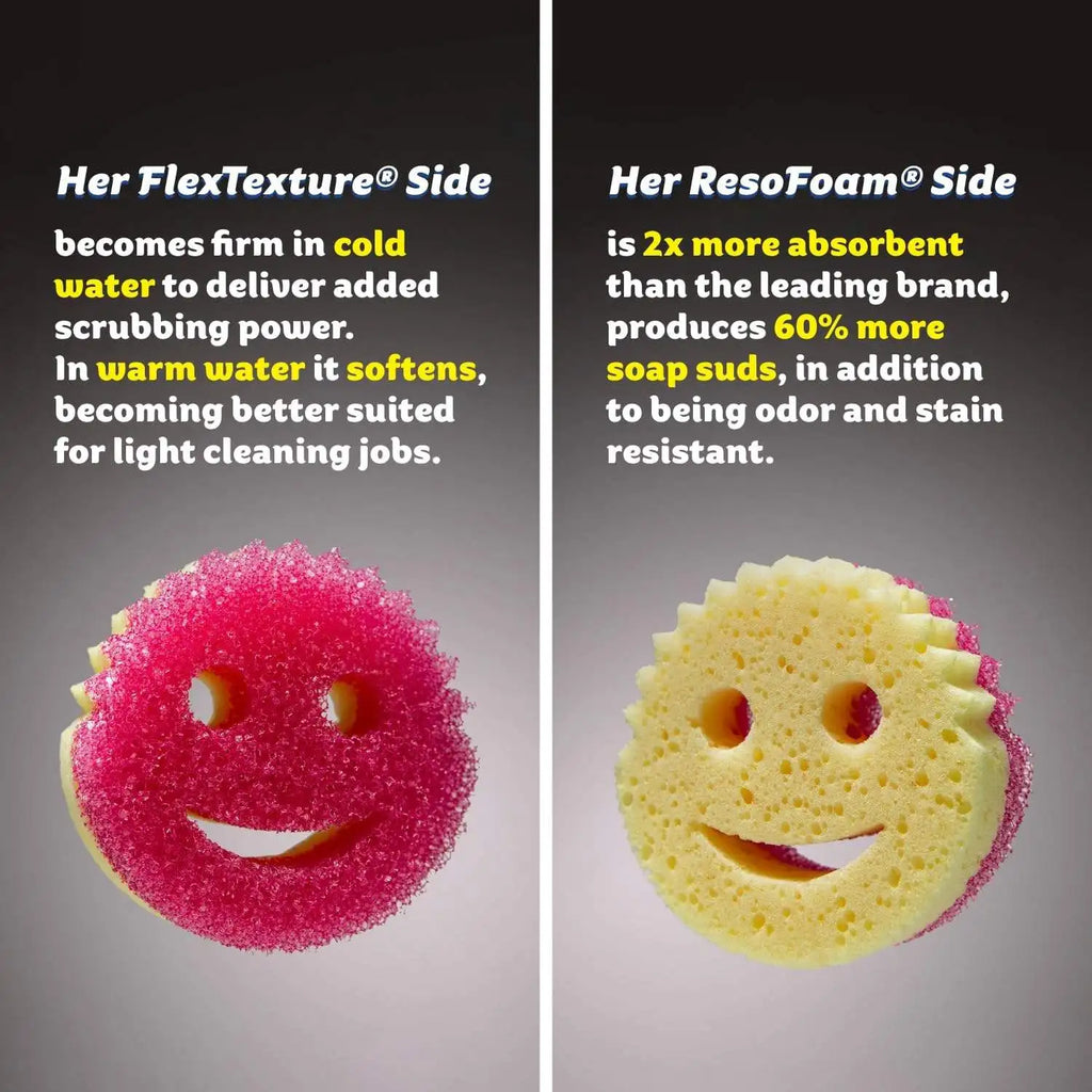 Scrub Mommy Smile FlexTexture Dual-Sided Kitchen Sponge Kitchen Scrub Sponge SPOT