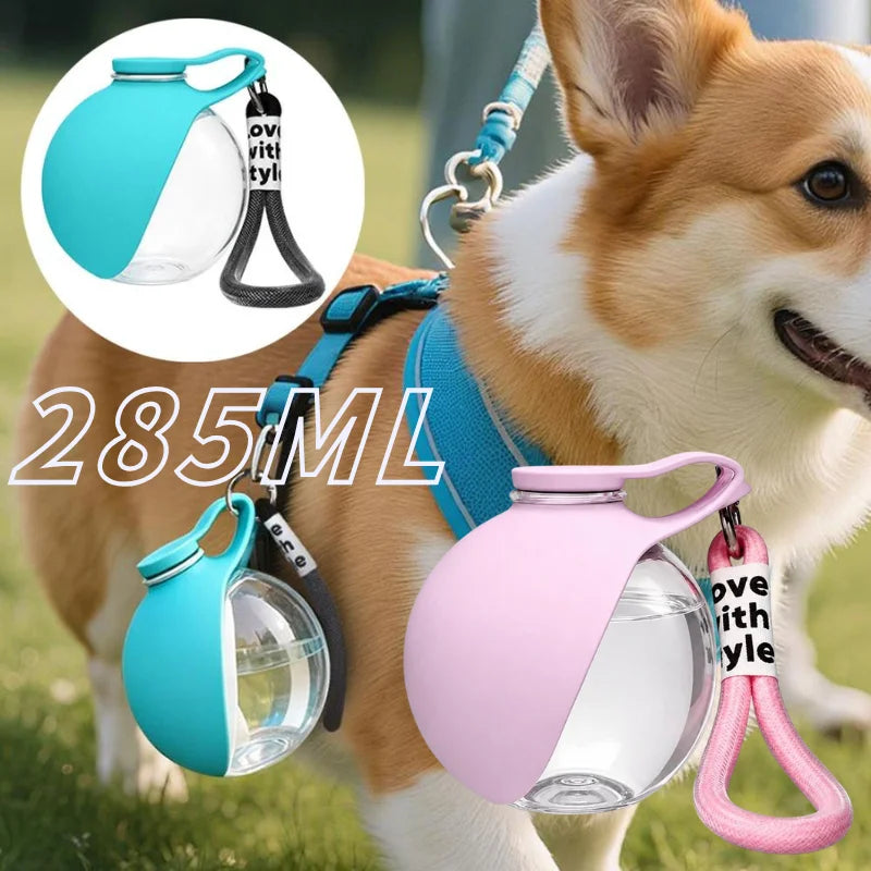 285ml Leak-Proof Dog Travel Water Bottle with Silicone Bowl Dog Travel Water Bottle SPOT
