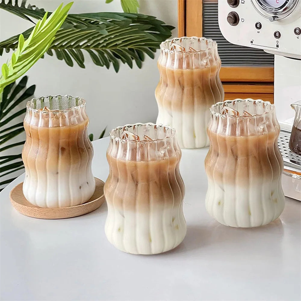 530ml Striped Glass Tumbler – Heat-Resistant Drinkware Glass Tumbler SPOT