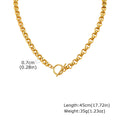 Chunky Stainless Steel Rolo Chain Choker Necklace – Gold, OT Toggle Chain Choker Necklace SPOT Necklace-NC-2098G