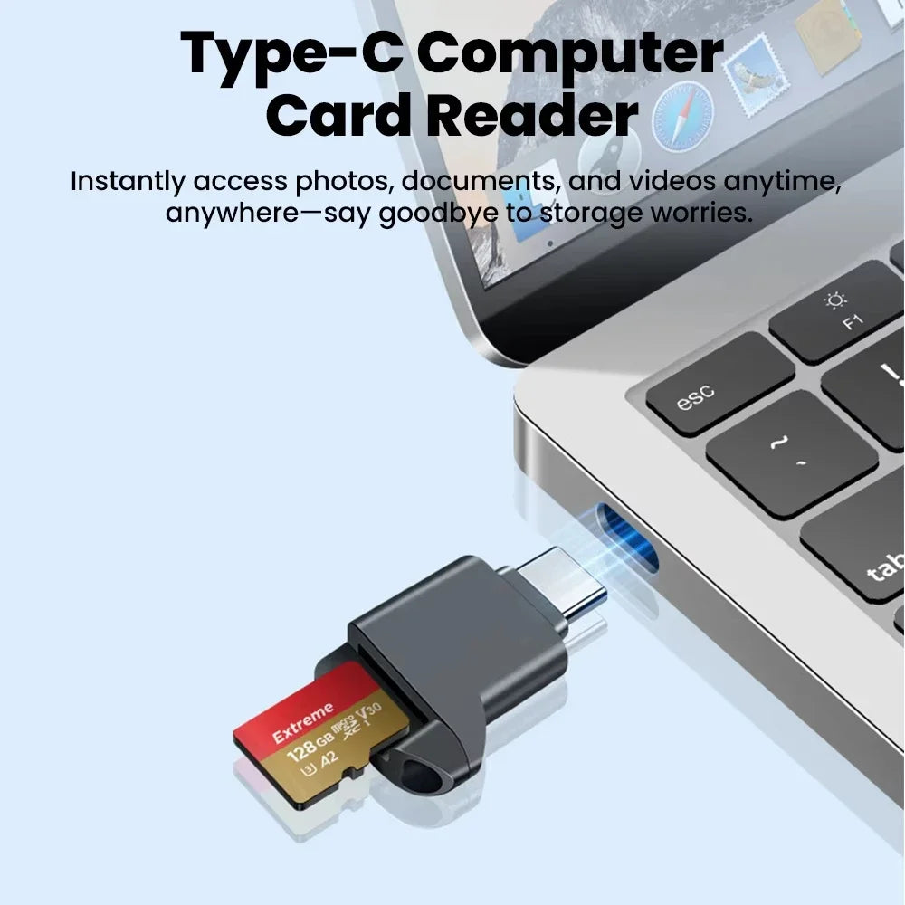 USB-C TF Card Reader – Plug & Play microSD Adapter, Up to 2TB Memory Card Reader SPOT