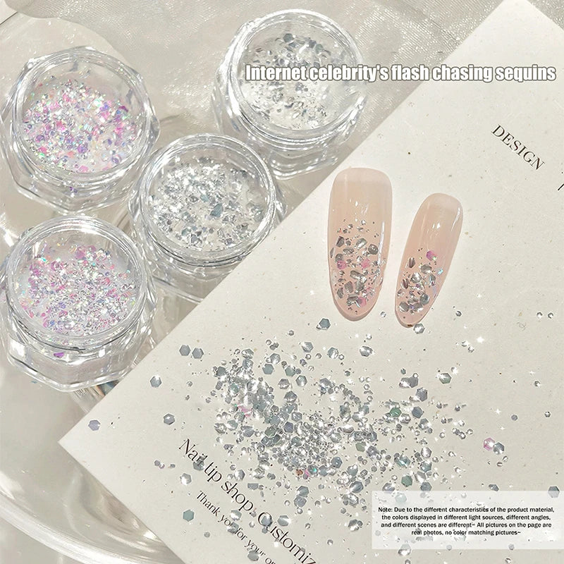 Mermaid Holographic Nail Glitter Flakes – Laser Sequins Nail Art Glitter SPOT