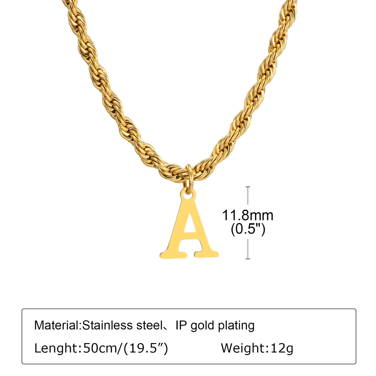 Stainless Steel Initial Letter Necklace – Gold & Silver Pendant Initial Pendant Necklace SPOT